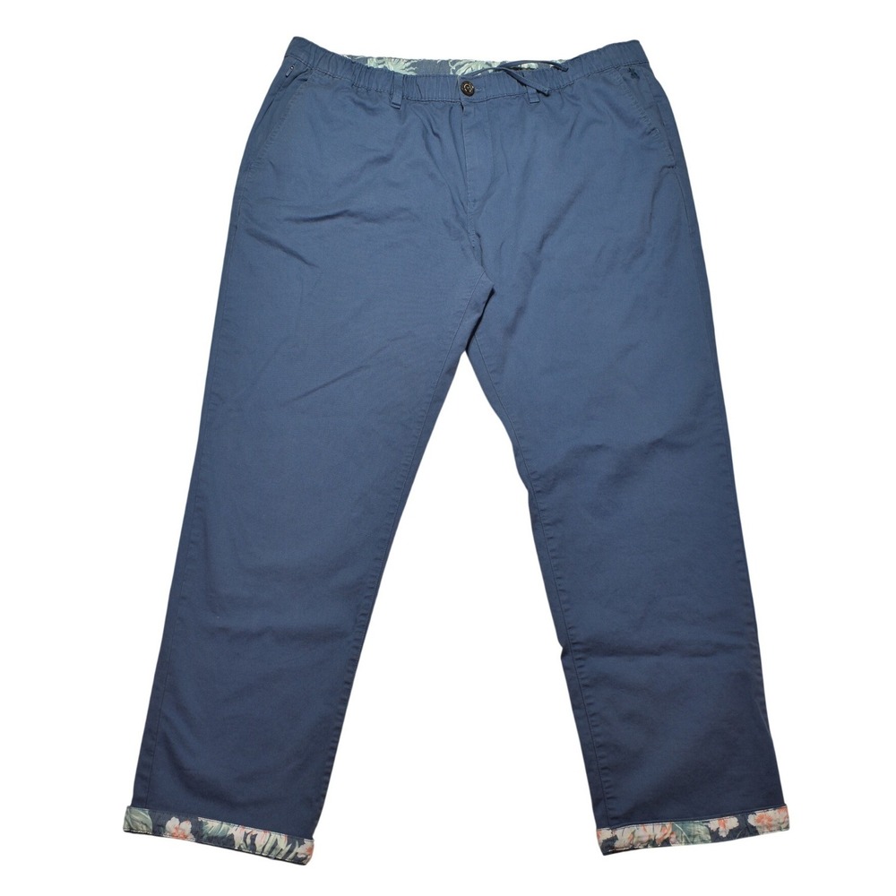 Chubbies Everywear Pant Mens 36 Blue Chino Elastic Waist Tropical Cuff 29 Inseam
